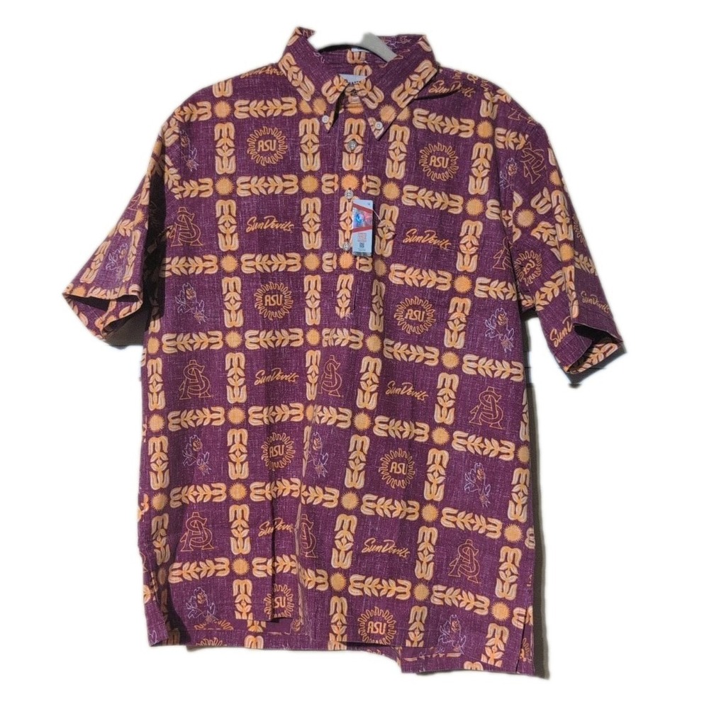 ASU Arizona Sun Devils Shirt Mens M Maroon Yellow Reyn Spooner Hawaiian NEW